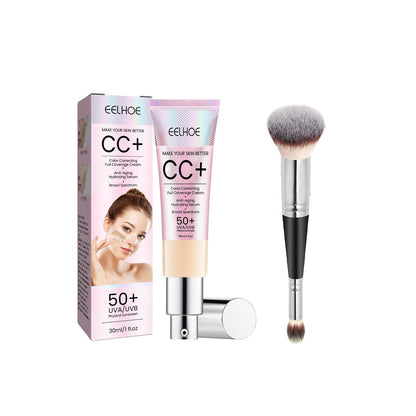 Crema iluminadora CC+ FPS 50 con brocha de lujo