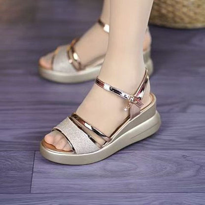 Sandalias de cuña de suela blanda 2025