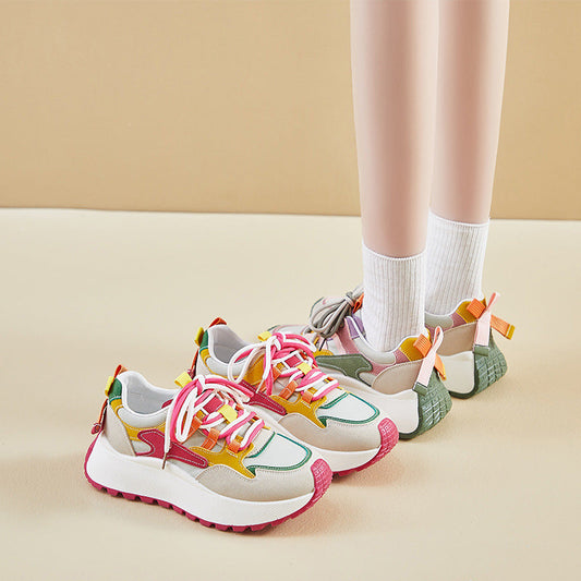 Zapatillas deportivas casuales de suela gruesa para correr