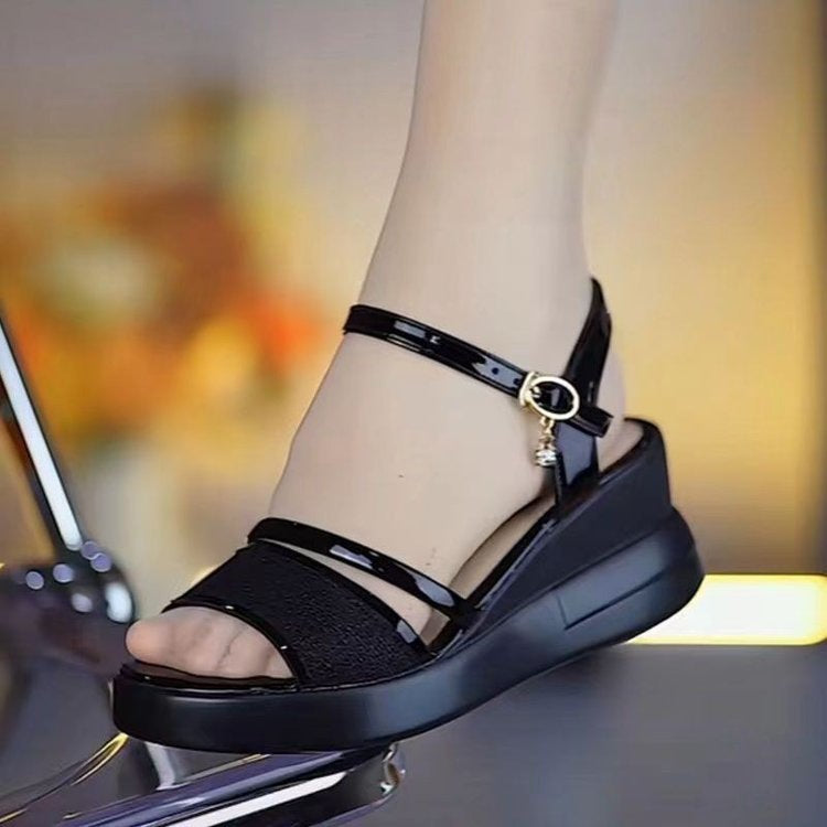 Sandalias de cuña de suela blanda 2025
